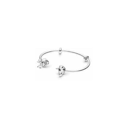 Pulsera Abierta con Dijes Florales