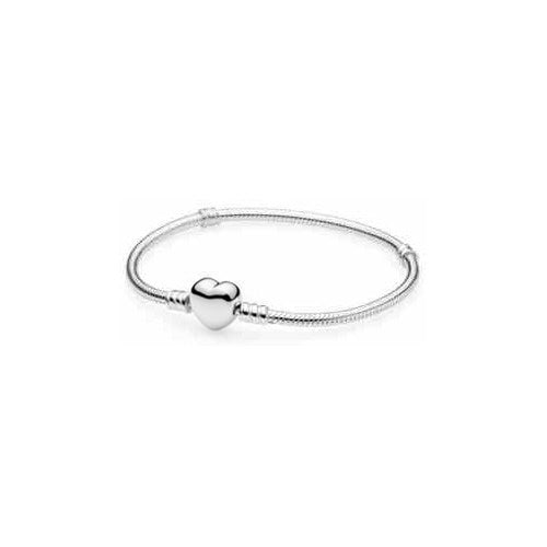 Pulsera Tipo Pan Corazón Brillante