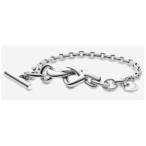 Pulsera de Plata Corazón Nudo Toggle
