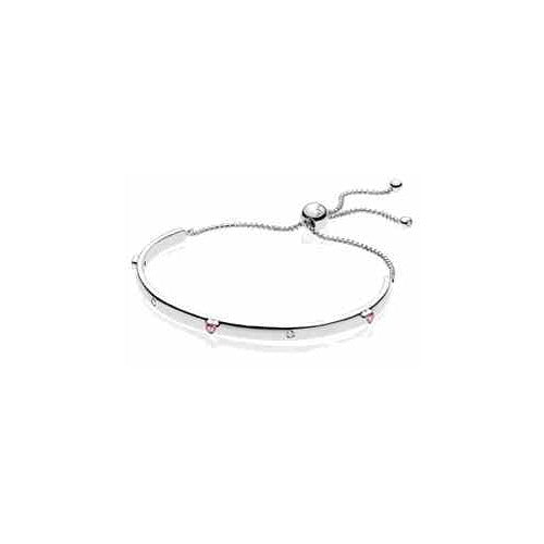 Pulsera ajustable con cristales rosas