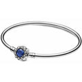 Pulsera rígida con tipo zafiro central y circones