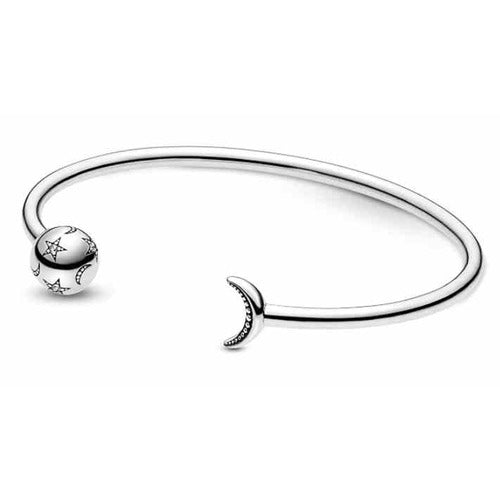 Pulsera Luna y Estrellas Plateada
