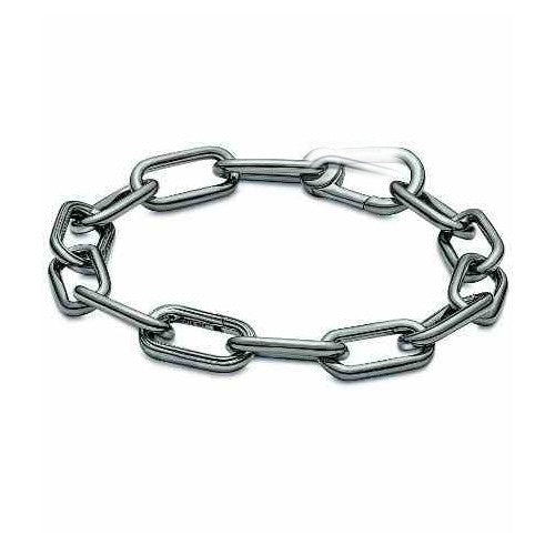 Pulsera de Eslabones Grandes Plateados