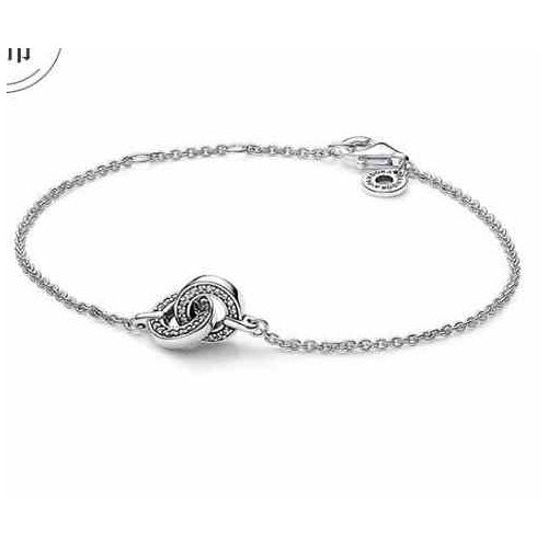 Pulsera Cadena Doble Aro Infinito Brillante
