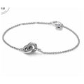 Pulsera Cadena Doble Aro Infinito Brillante