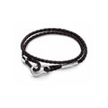 Pulsera de Cuero Trenzado Doble con Cierre Tipo Pan
