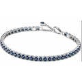Pulsera Tennis con tipo Zafiros Azules en Plata Esterlina