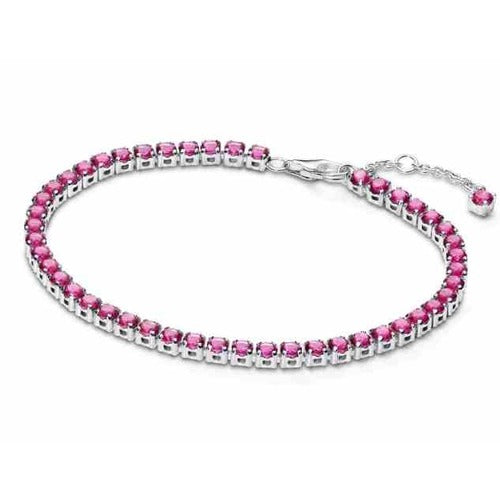 Pulsera de Tenis con Zirconias Rosadas