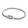 Pulsera de Plata con Cierre de Corazón
