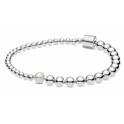 Pulsera de Plata con tipo Perla Central