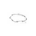 Pulsera de Plata con Flores Brillantes
