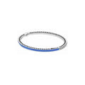 Pulsera de Plata con Esmalte Azul y Detalles Brillantes