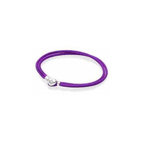 Pulsera Doble Morada con Cierre Corazón