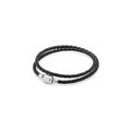 Pulsera Doble Trenzada Negra con Cierre Magnético