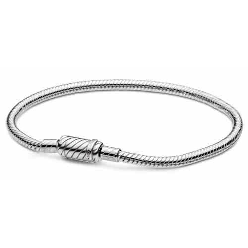 Pulsera eslabonada plateada con cierre de seguridad
