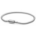 Pulsera eslabonada plateada con cierre de seguridad