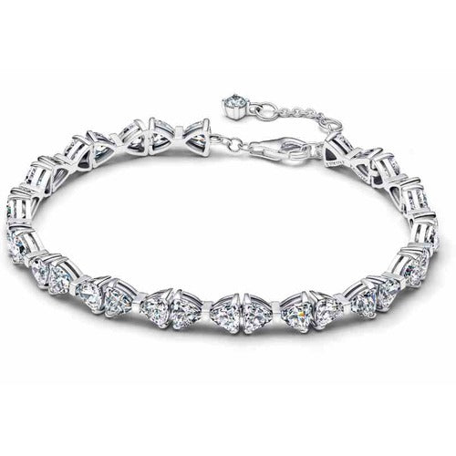 Pulsera de Plata con Cristales Triangulares