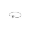 Pulsera Tipo Pan con charm de flor y llave