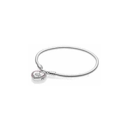 Pulsera Corazón Brillante con Charm Tipo Pan