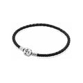 Pulsera de cuero trenzado con cierre metálico