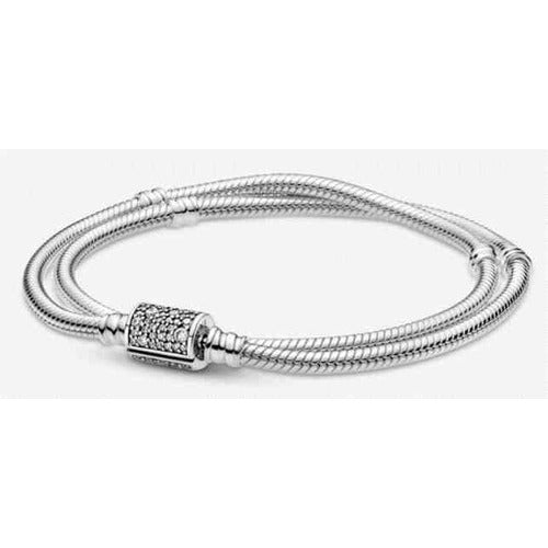 Pulsera Triple con Cierre Pavé Brillante