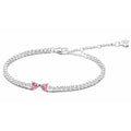 Pulsera de Plata con Dijes de Corazón Rosa y Circonias
