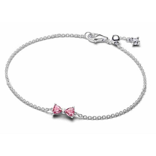 Pulsera con Dije de Moño Rosa