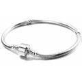 Pulsera Plateada Estilo Tipo Pan con Dijes