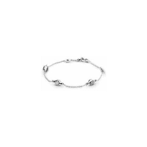 Pulsera de plata con dijes de esferas