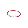 Pulsera Tipo Pan de Cuero Rojo con Cierre Clásico