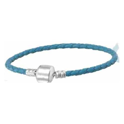 Pulsera Trenzada Azul con Cierre Magnético Plateado