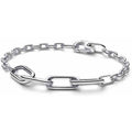 Pulsera de eslabones plateada, diseño moderno