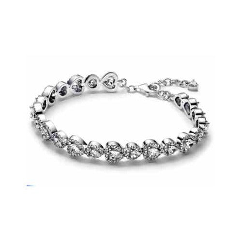Pulsera de Corazones Brillantes con tipo Diamantes