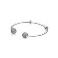 Pulsera Brazalete Abierto con Dijes Esféricos Brillantes