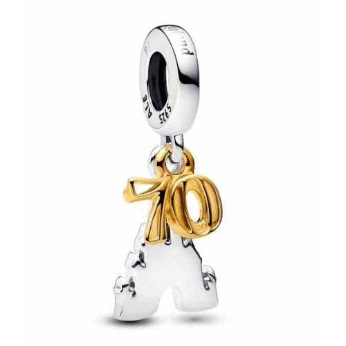 Charm "70 Aniversario" Castillo Disney Dorado y Plateado