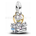 Charm Familia Gatuna Corazón Dorado