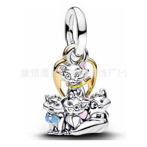 Charm Familia Gatuna Corazón Dorado