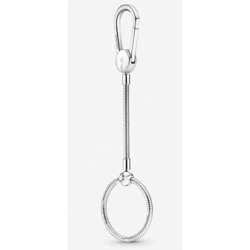 Charm Llavero Anillo con Clip Metálico Plata