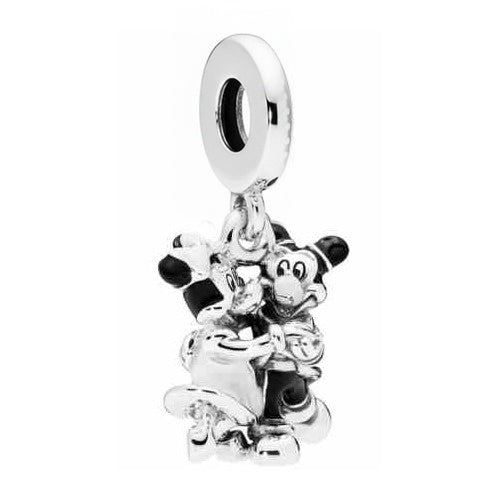 Duo Encantador de Mickey y Minnie Mouse en Plata Esterlina con Circonia Cúbica