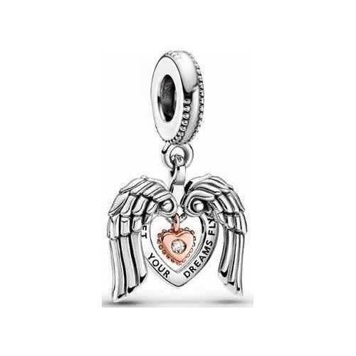 Charm "Let Your Dreams Fly" Corazón Alado Tipo Pan