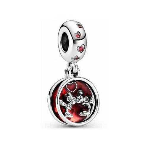 Dije Tipo Pan Disney Mickey y Minnie Corazón Rojo