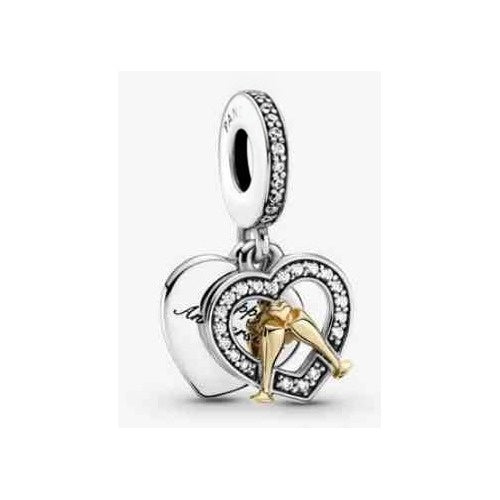 Charm Corazón "Happy Anniversary" y Copas de Champán