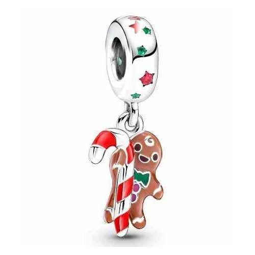 Charm Navideño Hombre de Jengibre y Bastón de Caramelo