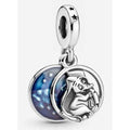 Charm Colgante de Elefante Durmiendo Bajo la Luna de Tipo Pan