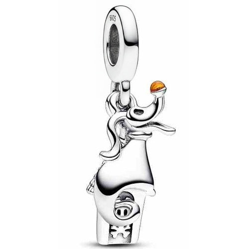 Charm "El Rey Calabaza" en Plata Esterlina y Cristal Naranja